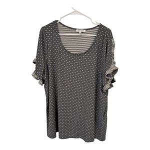 Rose & Olive Gray Polka Dot Blouse